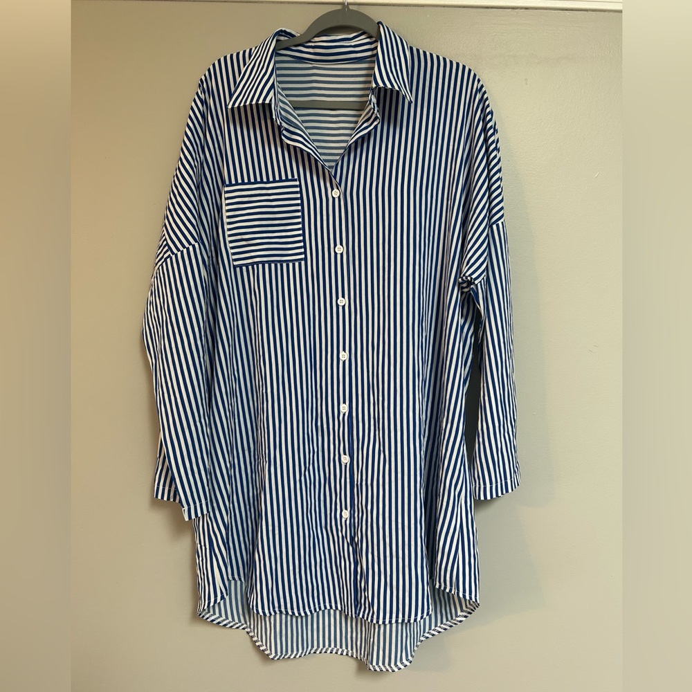 Casual long sleeve button down dress